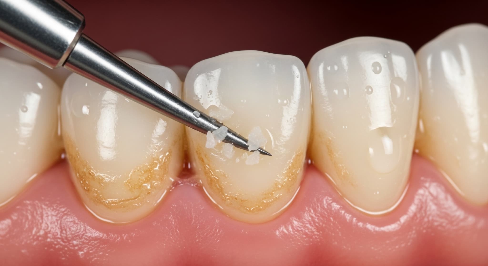 スケーリングで歯周病の治療をする様子